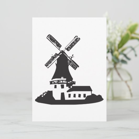 Invitation Bâtiment de moulin à vent (Debout devant)