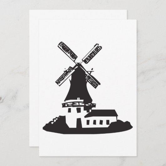 Invitation Bâtiment de moulin à vent (Devant / Derrière)