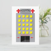 Invitation Bâtiment médical d'urgence hospitalier (Debout devant)