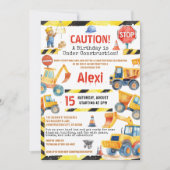 Invitation Bâtiment Zone de construction 5e anniversaire Fête (Devant)