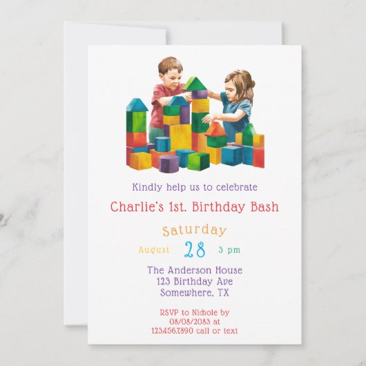 Invitation Bâtiments à l'Anniversaire Bash (Devant)