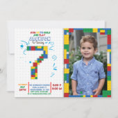 Invitation Bâtiments Blocs Anniversaire Briques 7 ans Invitat (Devant)