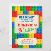 Invitation Bâtiments colorés Anniversaire pour enfants (Devant)