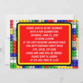 Invitation Bâtiments Couleur primaire Anniversaire/Fête du ga (Dos)