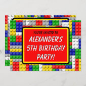 Invitation Bâtiments Couleur primaire Anniversaire/Fête du ga (Devant / Derrière)