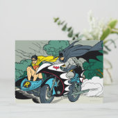 Invitation Batman Et Robin En Batcycle (Debout devant)