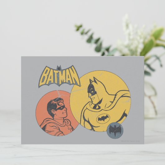 Invitation Batman Et Robin Graphic - Distressed (Debout devant)