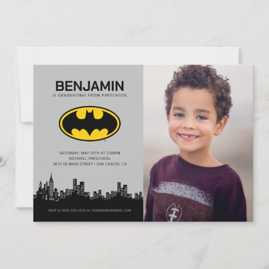 Invitation Batman - Gotham City | Diplôme préscolaire (Devant)