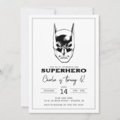 Invitation Batman Head Super Hero Boys Anniversaire (Devant)