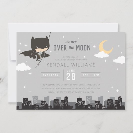 Invitation Batman | Nous sommes au-dessus du Baby shower des  (Devant)
