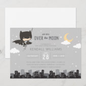 Invitation Batman | Nous sommes au-dessus du Baby shower des  (Devant / Derrière)