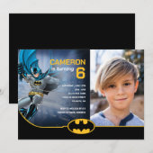 Invitation Batman Super Hero Anniversaire - Photo (Devant / Derrière)