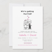 Invitation Bâton de dessin mariage de couple (Devant)