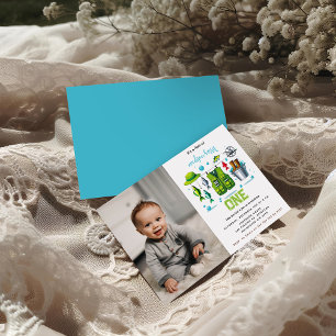 Invitation Bâton de pêche vintage "O-Fish-Ally One" 1er anniv