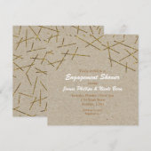 Invitation Bâtonnets de confettis dorés pour célébration rust (Devant / Derrière)