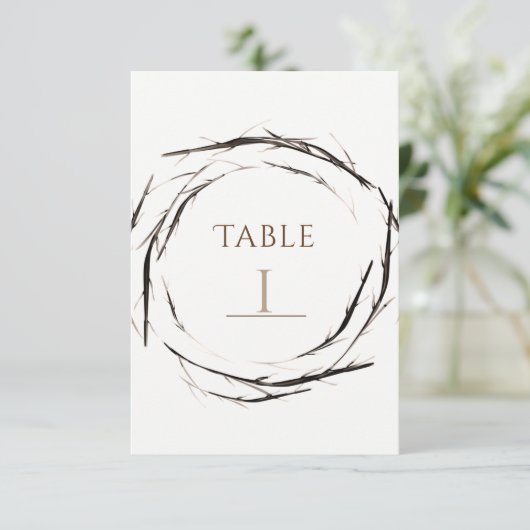 Invitation Bâtons rustiques Branches de brindilles Wreath Num (Debout devant)