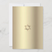 Invitation Batra Mitzvah Noir Dorure Paillettes Écriture Mode (Dos)