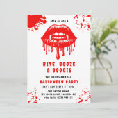 Invitation Bats à goutte de sang rouge Vampire Halloween fête (Debout devant)