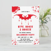 Invitation Bats à goutte de sang rouge Vampire Halloween fête (Debout devant)