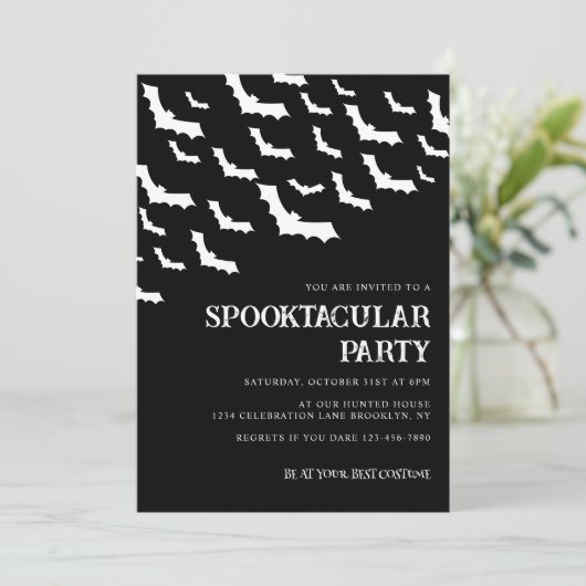 Invitation Bats chauves-souris noires adultes Spooktacular Ha (Debout devant)
