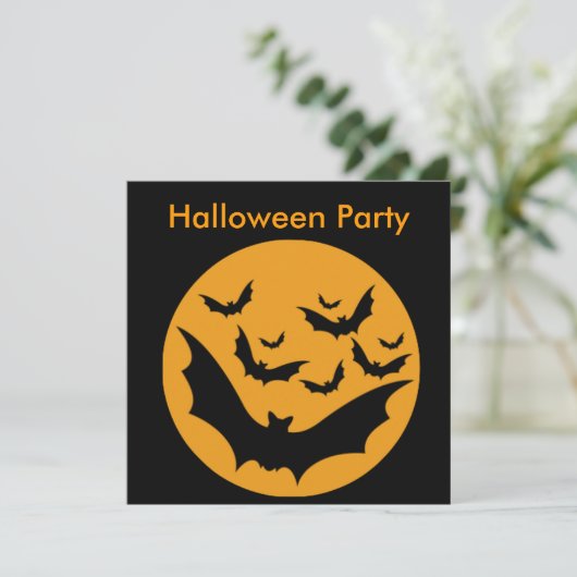 Invitation Bats d'Halloween (Debout devant)
