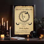 Invitation Bats du crâne mort à sa fête d'anniversaire des an<br><div class="desc">Des éléments vintages combinés à un design moderne donnent cette Mort à Son 20's 30th Anniversaire invitation est déplaisants effets. Design par Holiday Hearts Designs (droits réservés).</div>