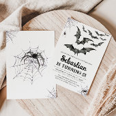 Invitation Bats Éffrayant Halloween fête d'anniversaire