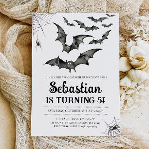 Invitation Bats Éffrayant Halloween fête d'anniversaire