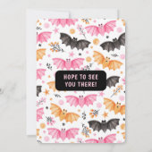 Invitation Bats et ballons mignons Pastel Halloween (Dos)