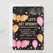 Invitation Bats et ballons mignons Pastel Halloween (Devant)