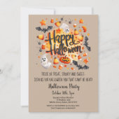 Invitation Bats fantômes Trick ou Treat Citrouille Halloween  (Devant)