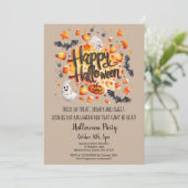 Invitation Bats fantômes Trick ou Treat Citrouille Halloween  (Debout devant)