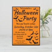 Invitation Bats Halloween Costume Party (Debout devant)