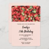 Invitation Batte de fraises rousses juteuses Anniversaire (Devant / Derrière)