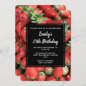 Invitation Batte de fraises rousses juteuses Anniversaire (Devant / Derrière)