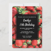 Invitation Batte de fraises rousses juteuses Anniversaire (Devant)
