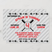 Invitation Batte Up Baseball Anniversaire (Devant / Derrière)