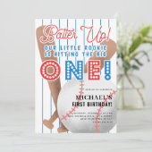 Invitation Batte Up Little Rookie Baseball 1er anniversaire (Debout devant)