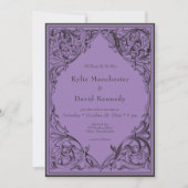 Invitation Batte victorienne jusqu'à la mort Mariage noir et  (Devant)