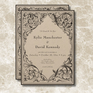 Invitation Batte victorienne jusqu'à la mort Mariage noir et