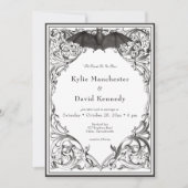 Invitation Batte victorienne jusqu'à la mort Mariage noir et  (Devant)
