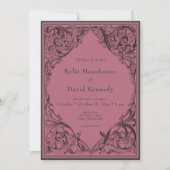 Invitation Batte victorienne jusqu'à la mort Mariage noir & v (Devant)