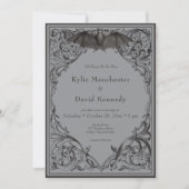 Invitation Batte victorienne jusqu'à la mort Noir et gris deu (Devant)