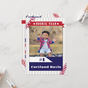 Invitation Batter Batter Baseball Card 1er anniversaire Invit