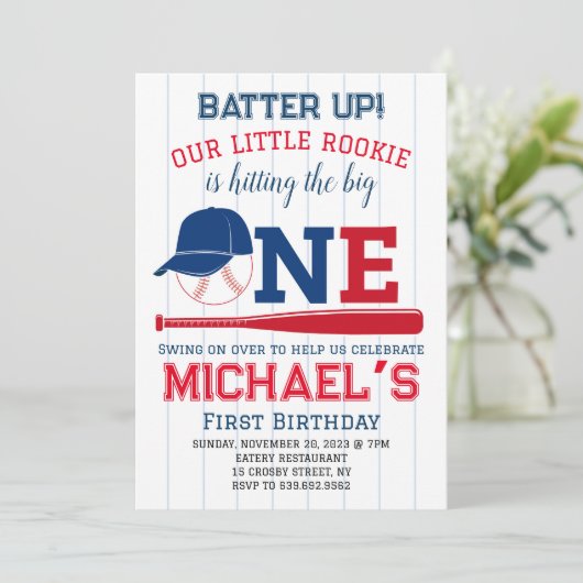 Invitation Batter Les Racines De L'Année Baseball (Debout devant)