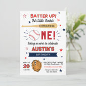 Invitation Batter Up ! Thème de baseball mignon pour fête d'a (Debout devant)