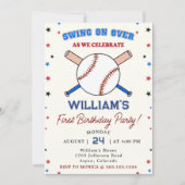 Invitation Batterie de base-ball 1er anniversaire (Devant)