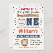 Invitation Batterie de baseball 1er anniversaire (Devant)