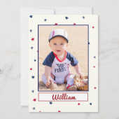 Invitation Batterie de baseball 1er anniversaire (Dos)