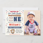 Invitation Batterie de baseball 1er anniversaire (Devant)